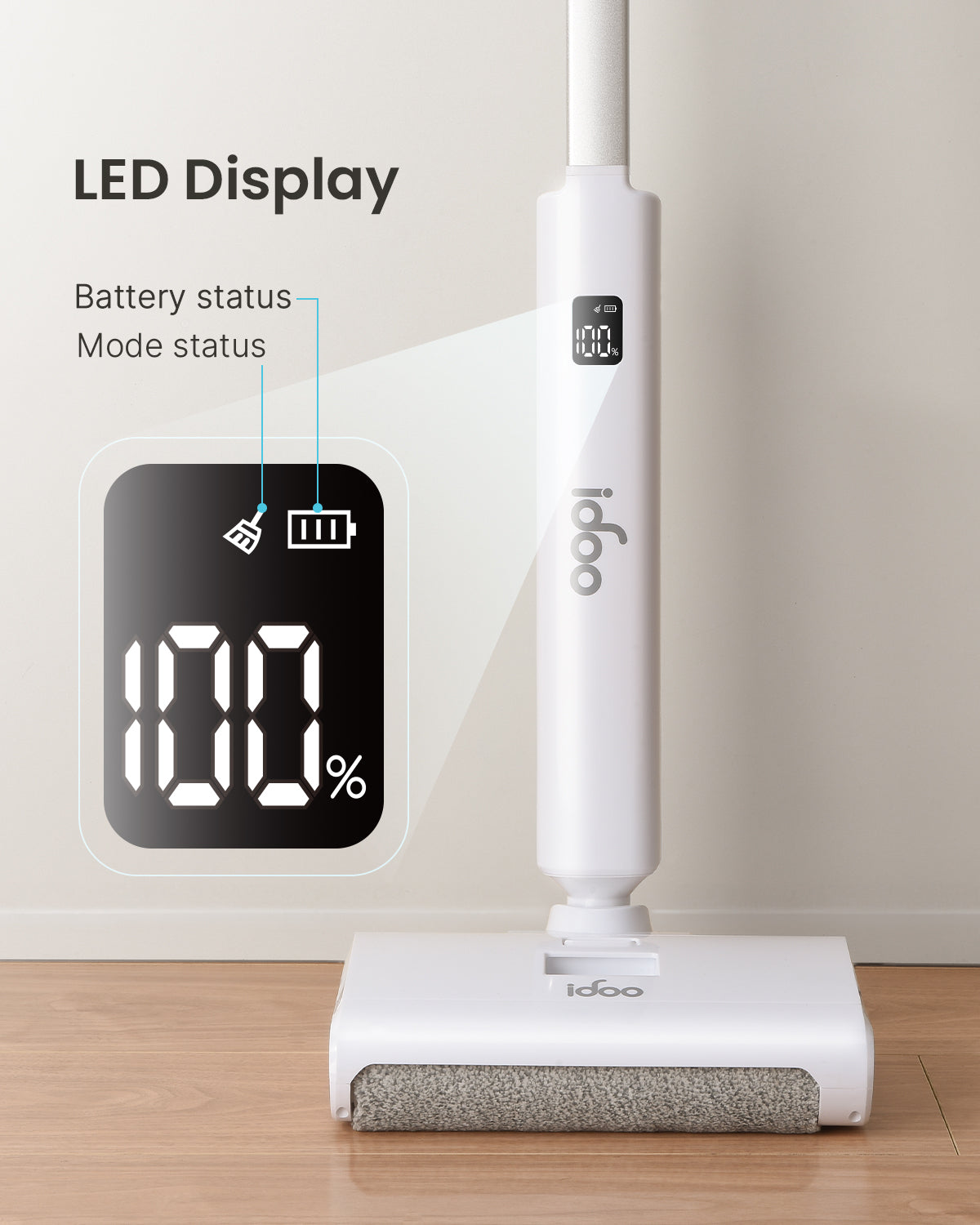 Cordless Electric Mop with Digital Display