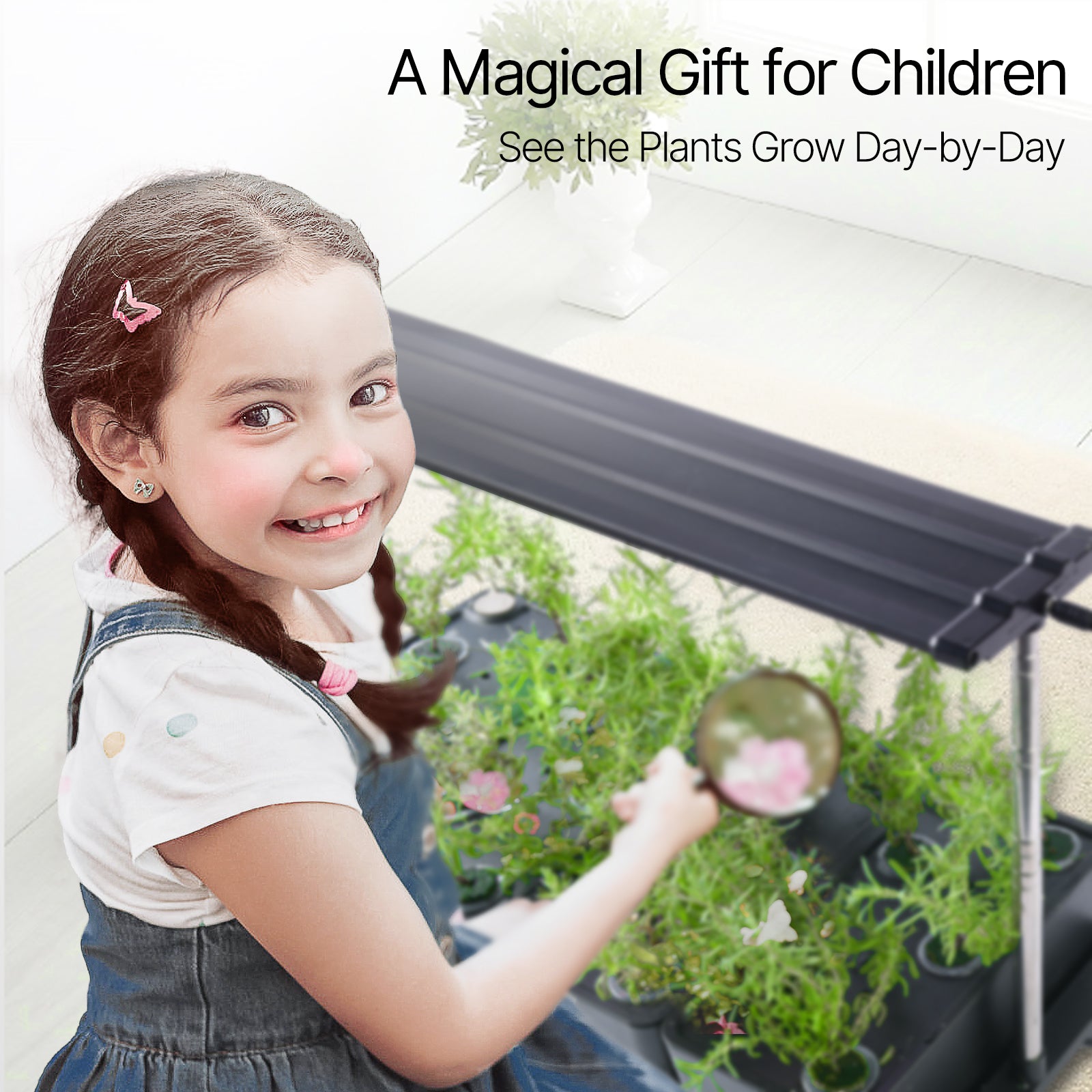 Indoor herb garden with grow deals light